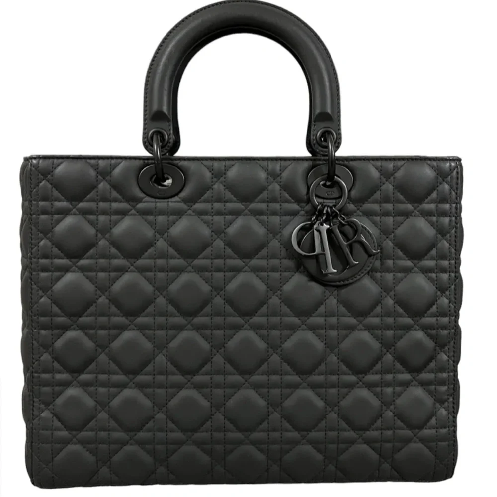 Lady Dior Large Ultra Matte Black - Picture 1 of 9